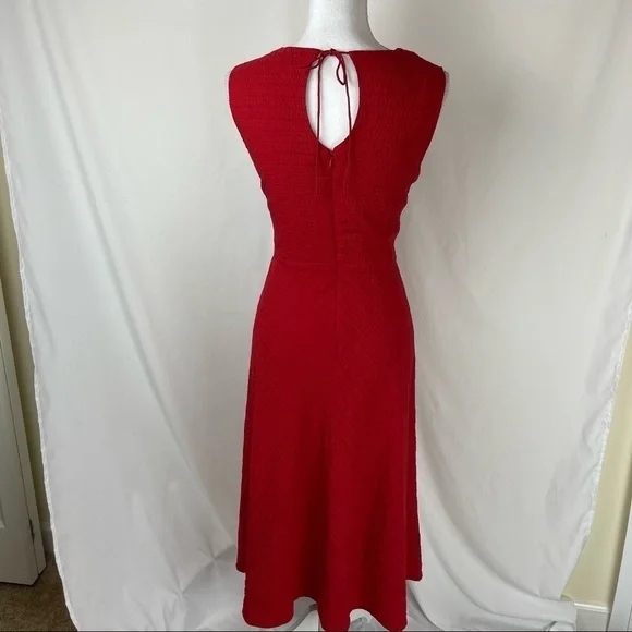Talbots Red Textured Party Event Midi Dress - Picture 5 of 11